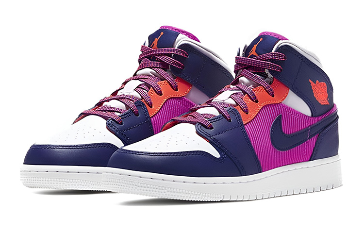 Кроссовки Jordan Air Jordan 1 Mid (розово-фиолетовые) — Розовыйфиолетовый — фото 5
