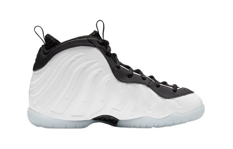 Детские кроссовки Nike Foamposite One Little "Home" (бело-черный) — Белый / чёрный — фото 3