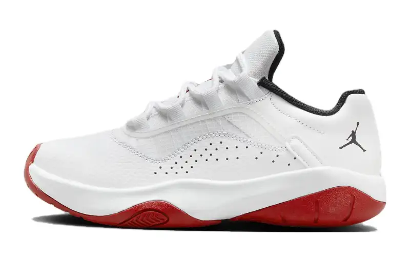 Jordan Air Jordan 11 Low top Basketball Shoes White Red Unisex