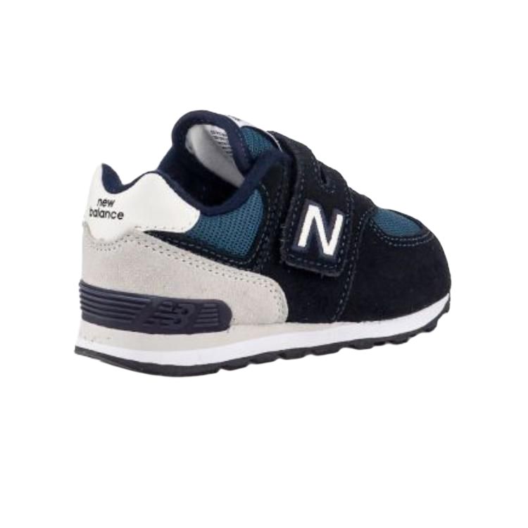 Детские кроссовки New Balance 574 (черно-зеленый) — Чёрный / зелёный / белый — фото 6