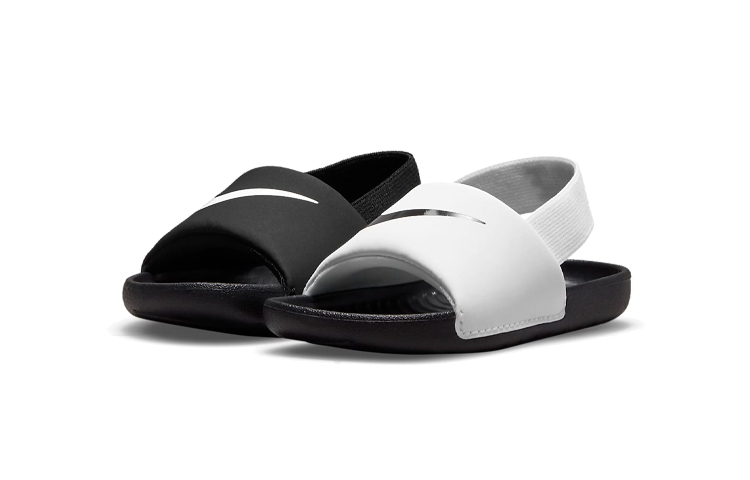 Детские шлепанцы Nike Kawa Slide (бело-черные) — фото 5