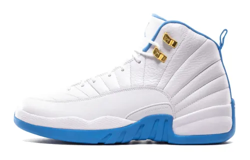 Jordan Air Jordan 12 Retro University Blue leather gold buckle GS shock-absorbing wear-resistant high-top basketball shoes North Carolina blue 2016 same style for men and women