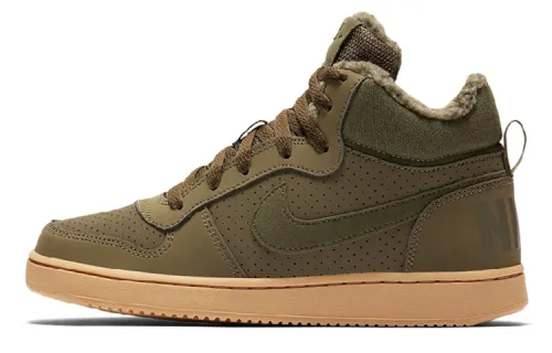 Nike Court Borough Mid Synthetic Leather Mid top Skateboard Shoes Green Unisex