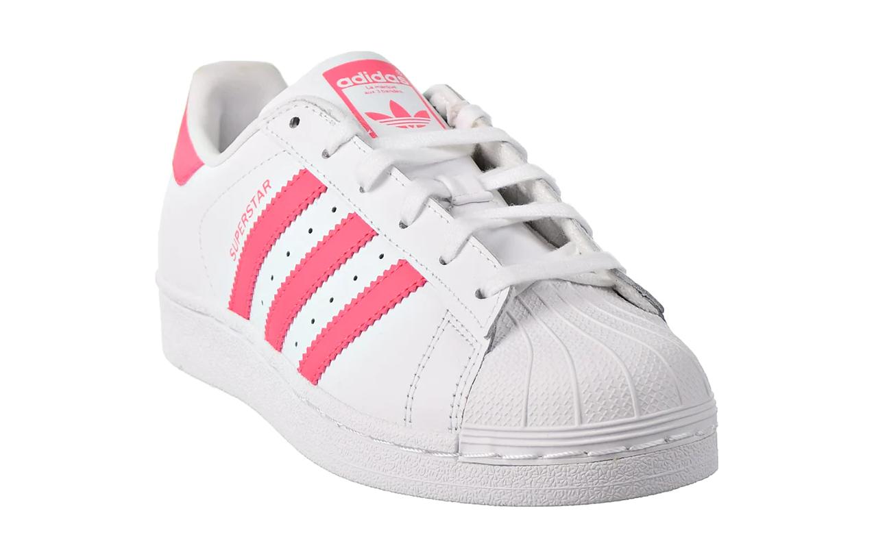 Детские кеды adidas Originals Superstar (белый / розовый) — фото 4