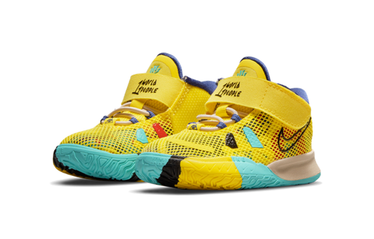 Детские кроссовки Nike Kyrie 7 (сине-желтые) — Синий / жёлтый — фото 3