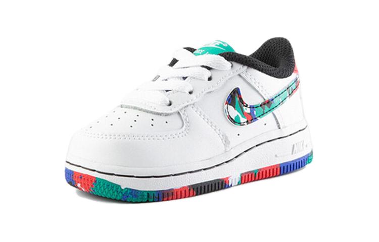 Детские кроссовки Nike Air Force 1 Low (бело-зелено-красные) — Белыйзелёныйкрасный — фото 4