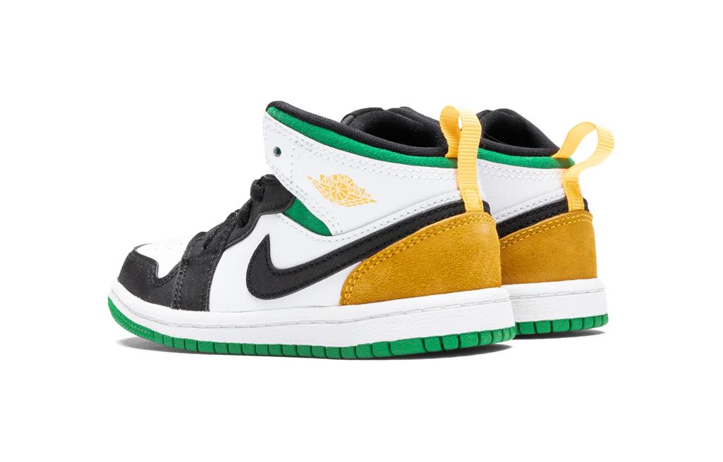 Кроссовки Jordan Air Jordan 1 (бело-зелено-желтые) — фото 3