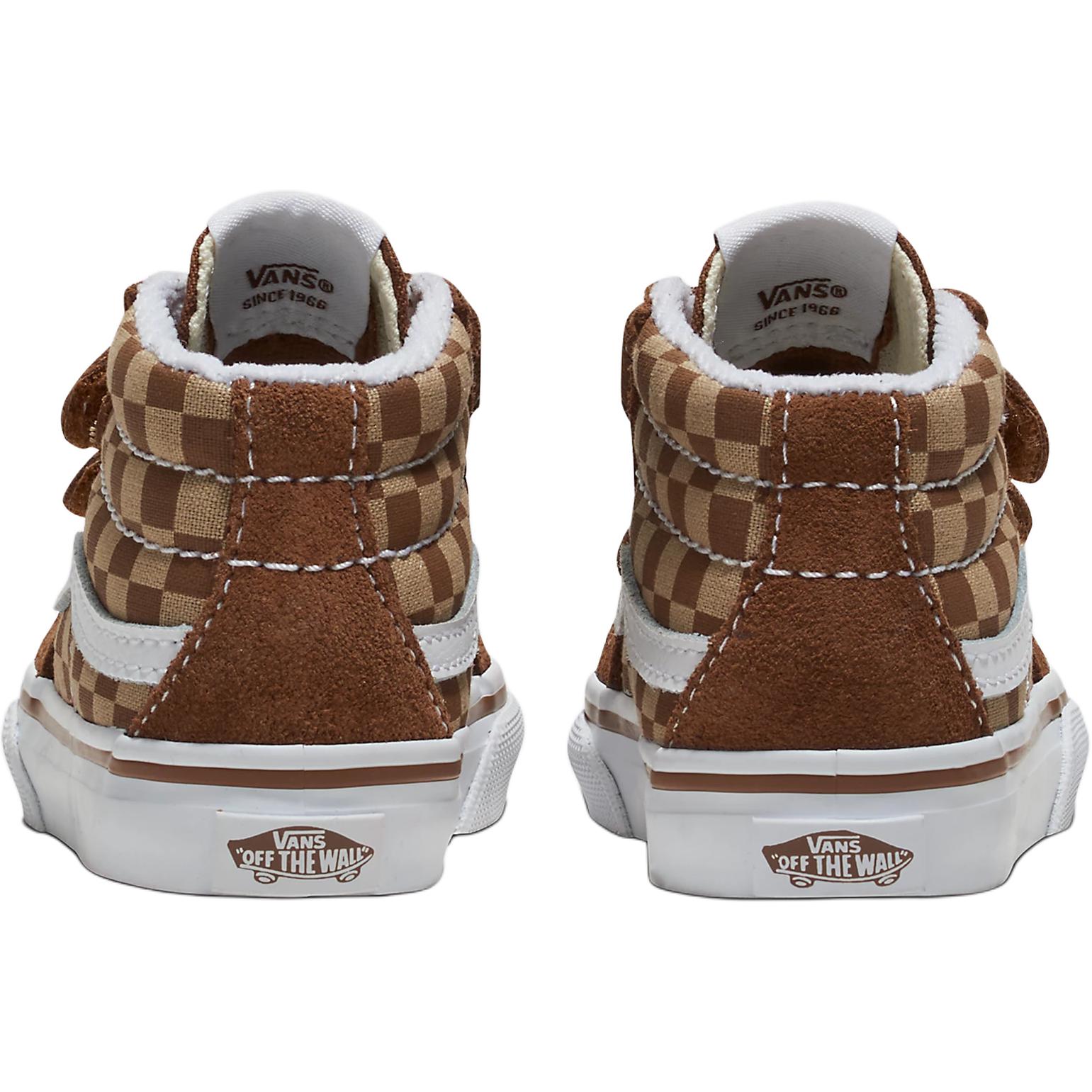 Детские кеды Vans SK8 MID Reissue V (коричнево-белые) — фото 3