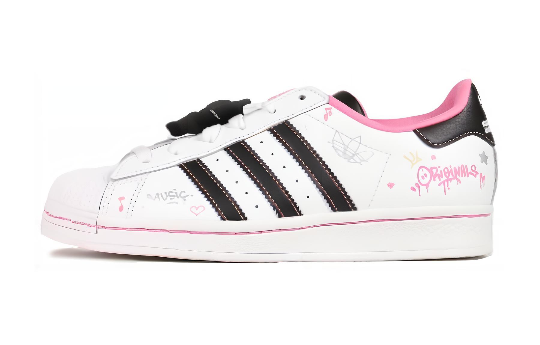 кеды adidas adidas originals Superstar J (бело-розовый)