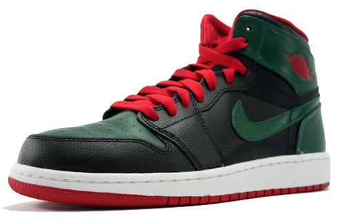 Кроссовки Jordan JordanAir Jordan 1 GS (черно-зелено-красный) — фото 3