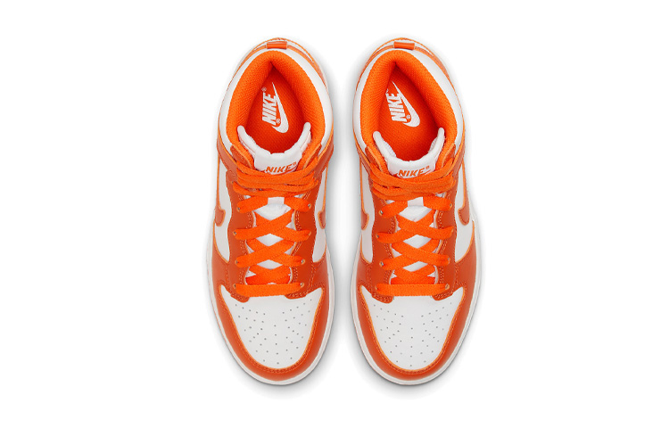Детские кеды Nike Dunk "Orange Blaze" (оранжево-белые) — Оранжевый / белый — фото 6