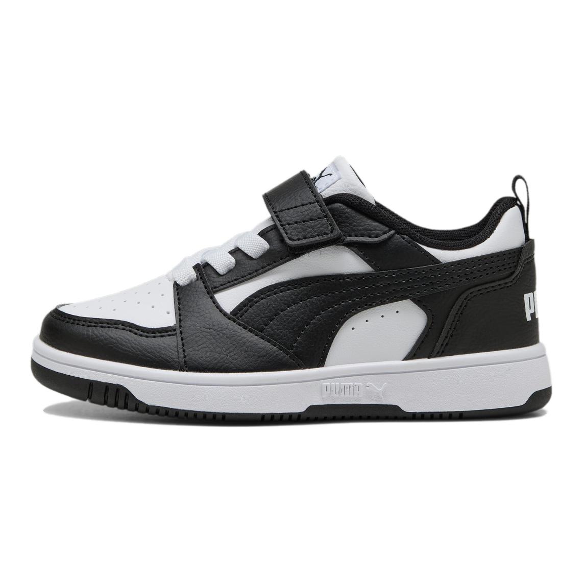 Детские кеды PUMA Rebound v6 Lo (бело-черные)