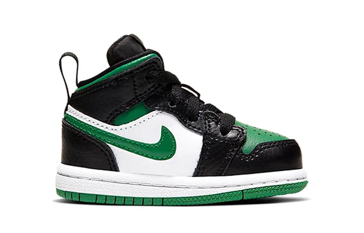 Детские кроссовки Jordan Air Jordan 1 (черно-зеленые) — фото 2