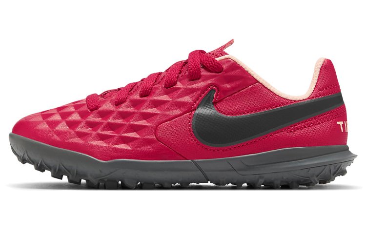 Nike Tiempo Legend 8 Club TF low-top children's football shoes red and black children's style