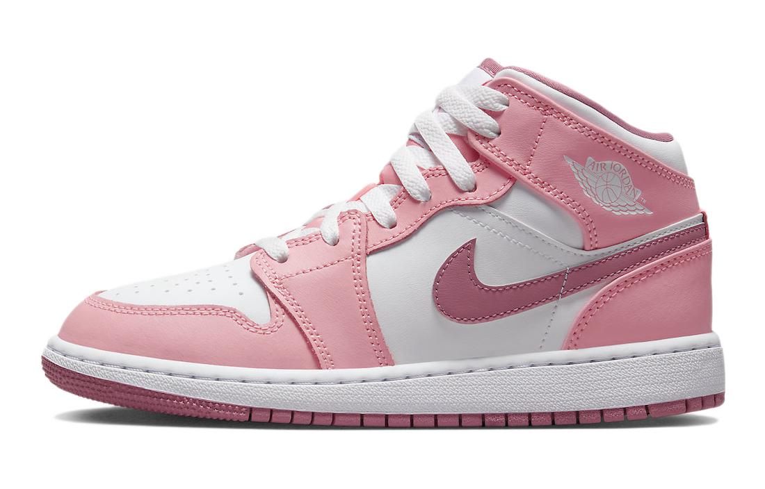 Кроссовки Jordan Air Jordan 1 Mid (розово-белые)