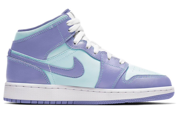 Кроссовки Jordan Air Jordan 1 Mid (фиолетово-сине-зеленые) — фото 4