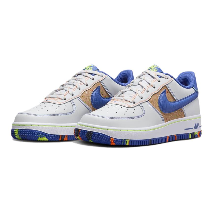Кеды Nike Air Force 1 Lv8 (белый / синий / желтый) — Белый / синий / жёлтый — фото 3