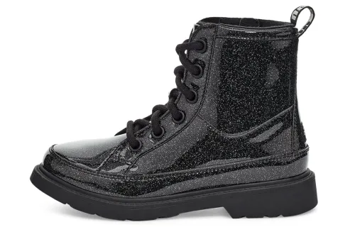 UGG Robley Glitter Zip Martin Boots Black Teen