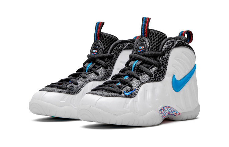 Детские кроссовки Nike Foamposite Pro (сине-белые) — Синий / белый — фото 5