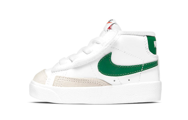 Детские кеды Nike Blazer Mid 77 (белый / зеленый)