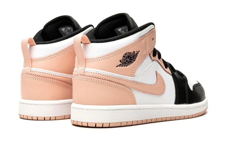 Детские кроссовки Jordan Air Jordan 1 Mid (черно-бело-розовый) — фото 6