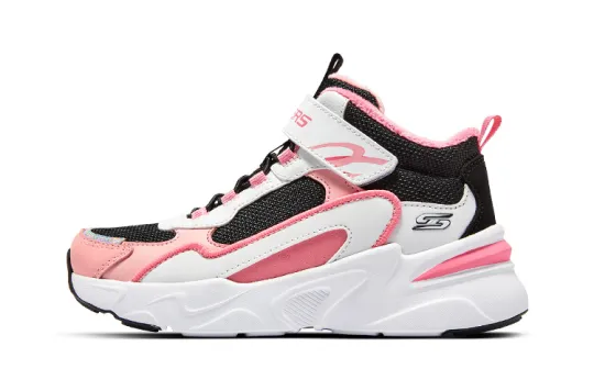 Skechers Mid top Training Shoes Black White Pink Teenagers
