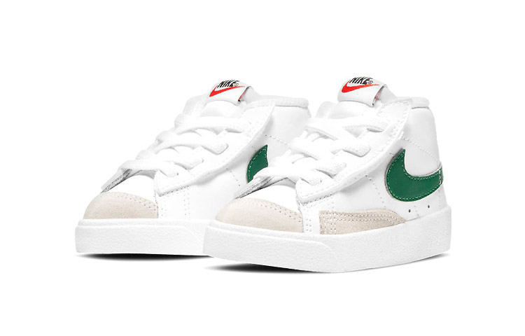 Детские кеды Nike Blazer Mid 77 (белый / зеленый) — Белый / зелёный — фото 5