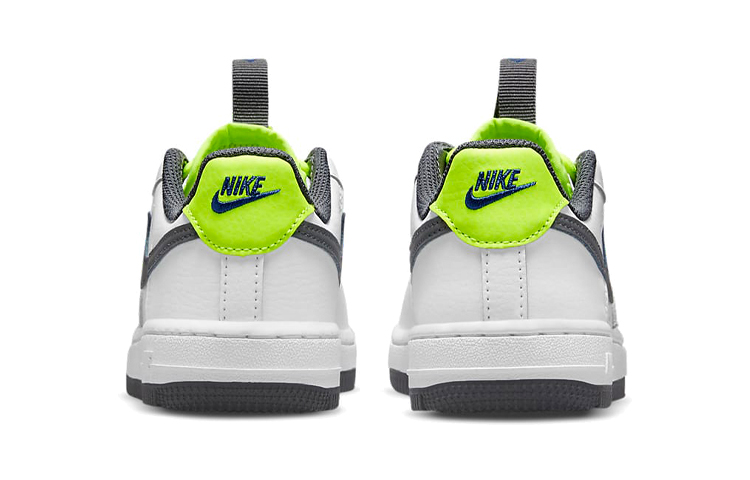 Детские кеды Nike Air Force 1 Toggle (белый / серый / зеленый) — Белый / серый / зелёный — фото 7