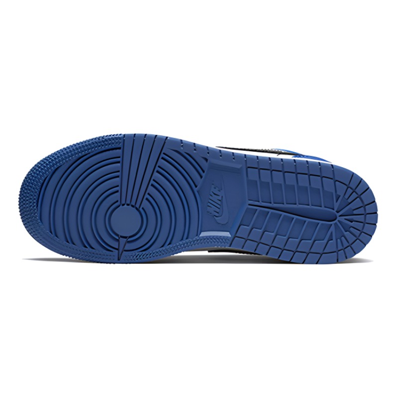 Кроссовки Jordan Air Jordan 1 Low Royal Toe PU (белые с синим) — Белый / синий — фото 7