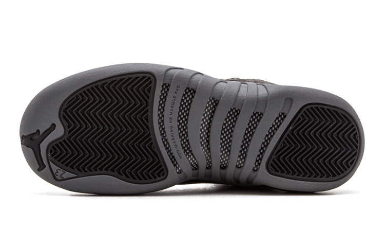 Кроссовки Jordan Air Jordan 12 Retro Wool GS (черные) — 深灰色/金属银/黑 — фото 6