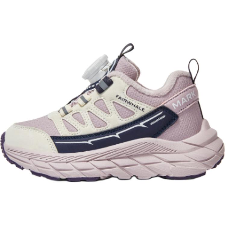 Mark Huafei FAIRWHALE Mesh Autumn and Winter Velvet Style Sports Shoes Comfortable Versatile Color Matching Anti-Slip Anti-Kick Wear-Resistant Warmth Increase Low-top Children's Running Shoes Children's Style