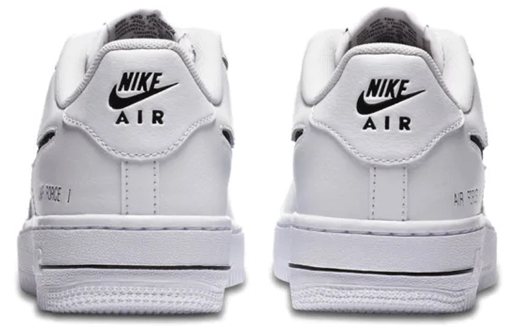 Кроссовки Nike NikeAir Force 1 07 GS (белый / черный) — Белый / чёрный — фото 7