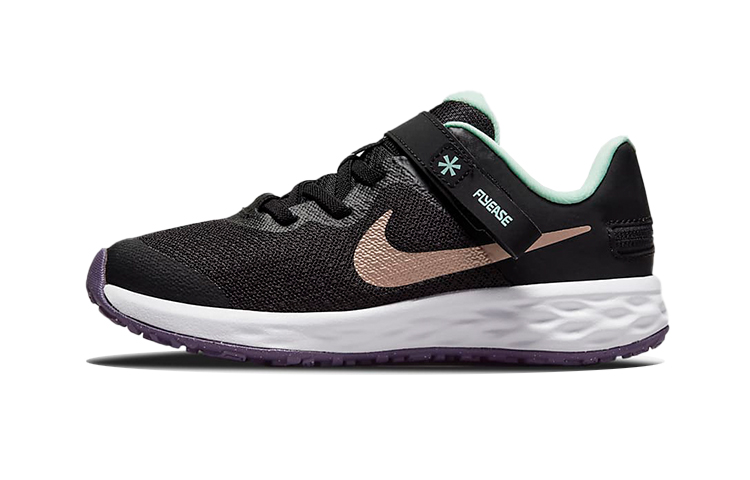 Кроссовки Nike Nike REVOLUTION 6 FlyEase (черно-зелено-коричневые)