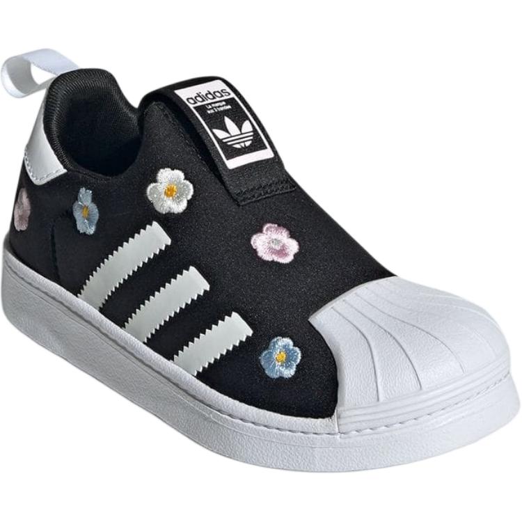 Детские кроссовки adidas originals SUPERSTAR 360 (черные) — 白色/核心黑色/透明粉色 — фото 5