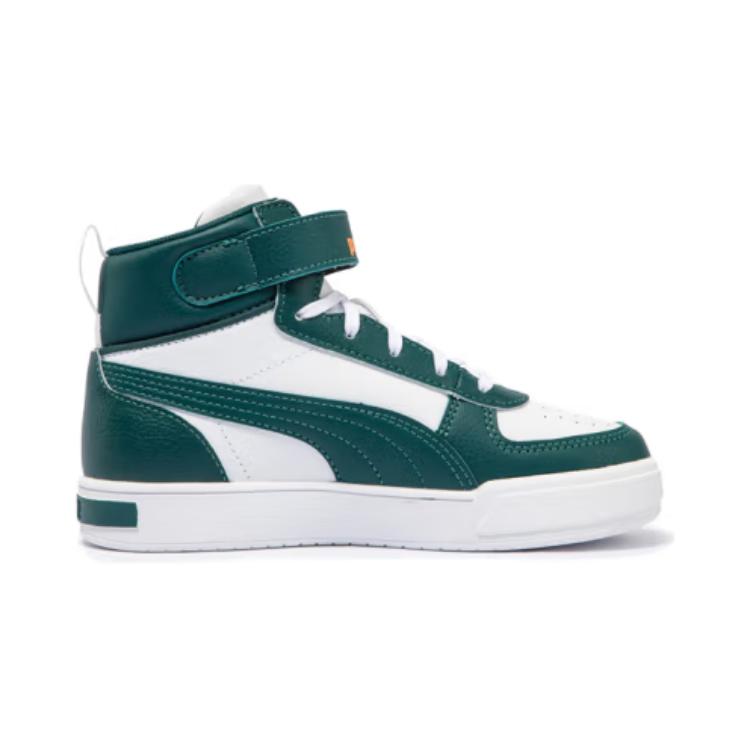 Детские кеды PUMA Caven (бело-зелено-желтые) — 白/绿色/南瓜黄 — фото 4