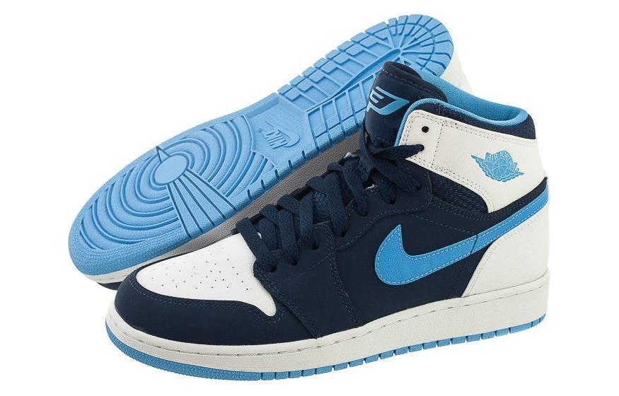 Кроссовки Jordan JordanAir Jordan 1 Retro Chris Paul GS (бело-синие) — 午夜蓝/白/大学蓝 — фото 4