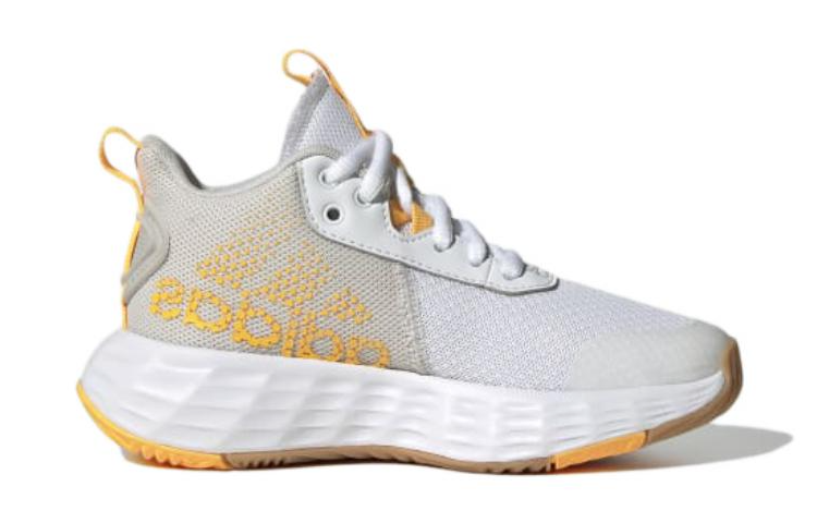 Детские кроссовки adidas OwnTheGame 2.0 K (бело-черно-желтые) — фото 4