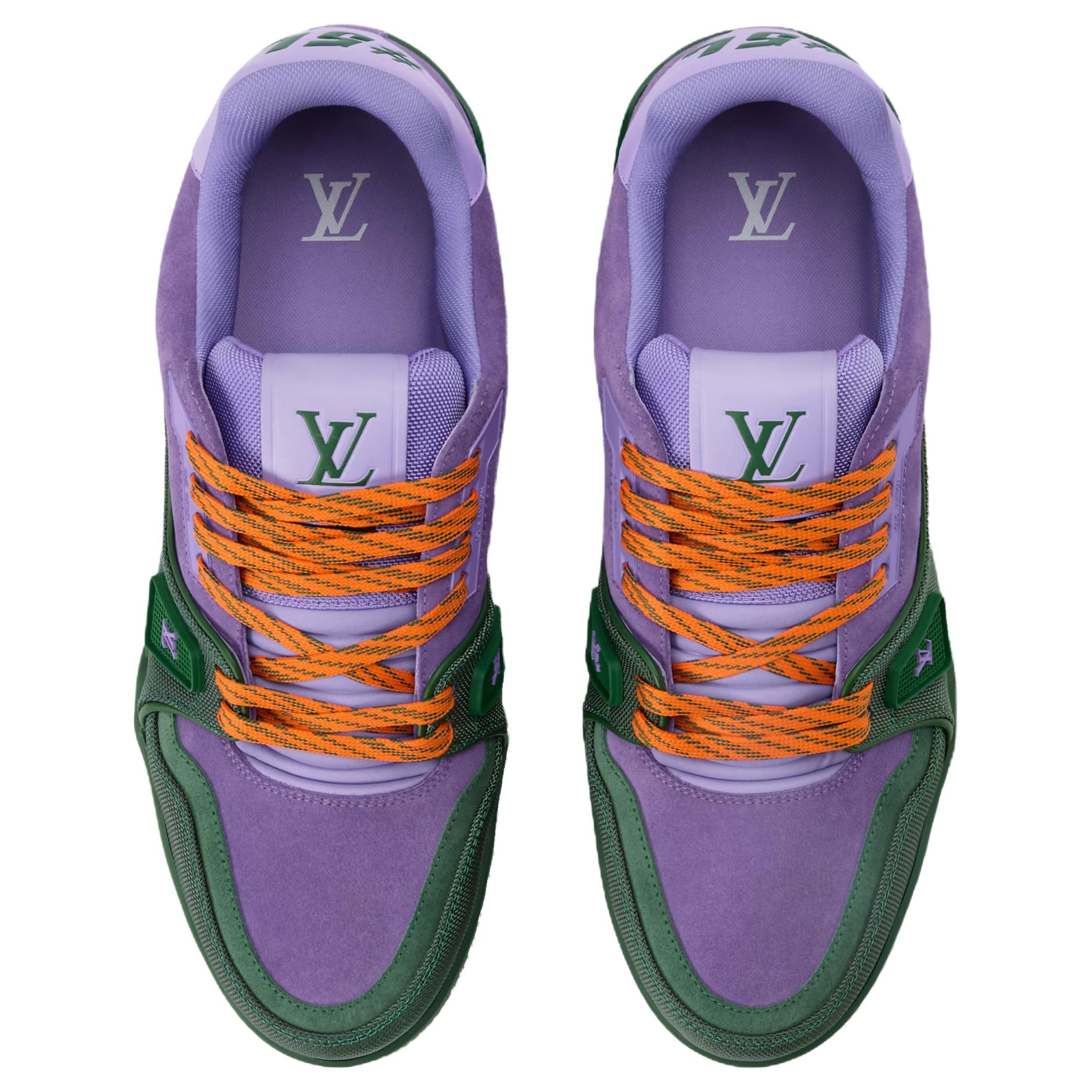 Мужские кеды Louis Vuitton LOUIS VUITTON Trainer (фиолетово-зеленый) — фото 4