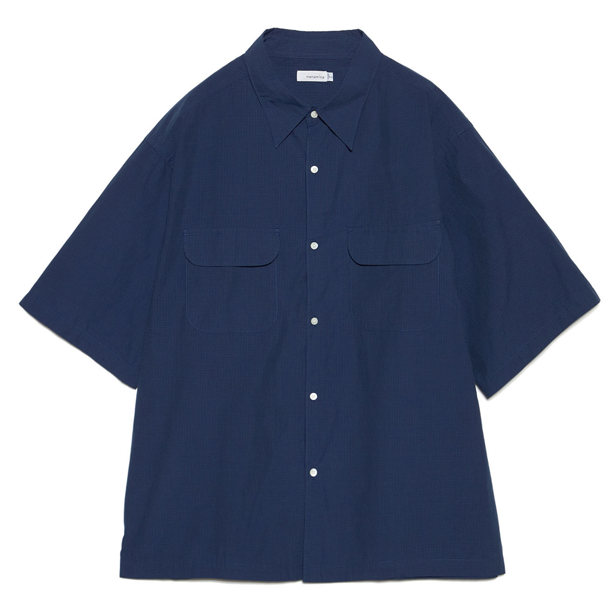 Мужская футболка nanamica nanamica SS26 Regular Collar S/S Shirt (темная морская синяя)