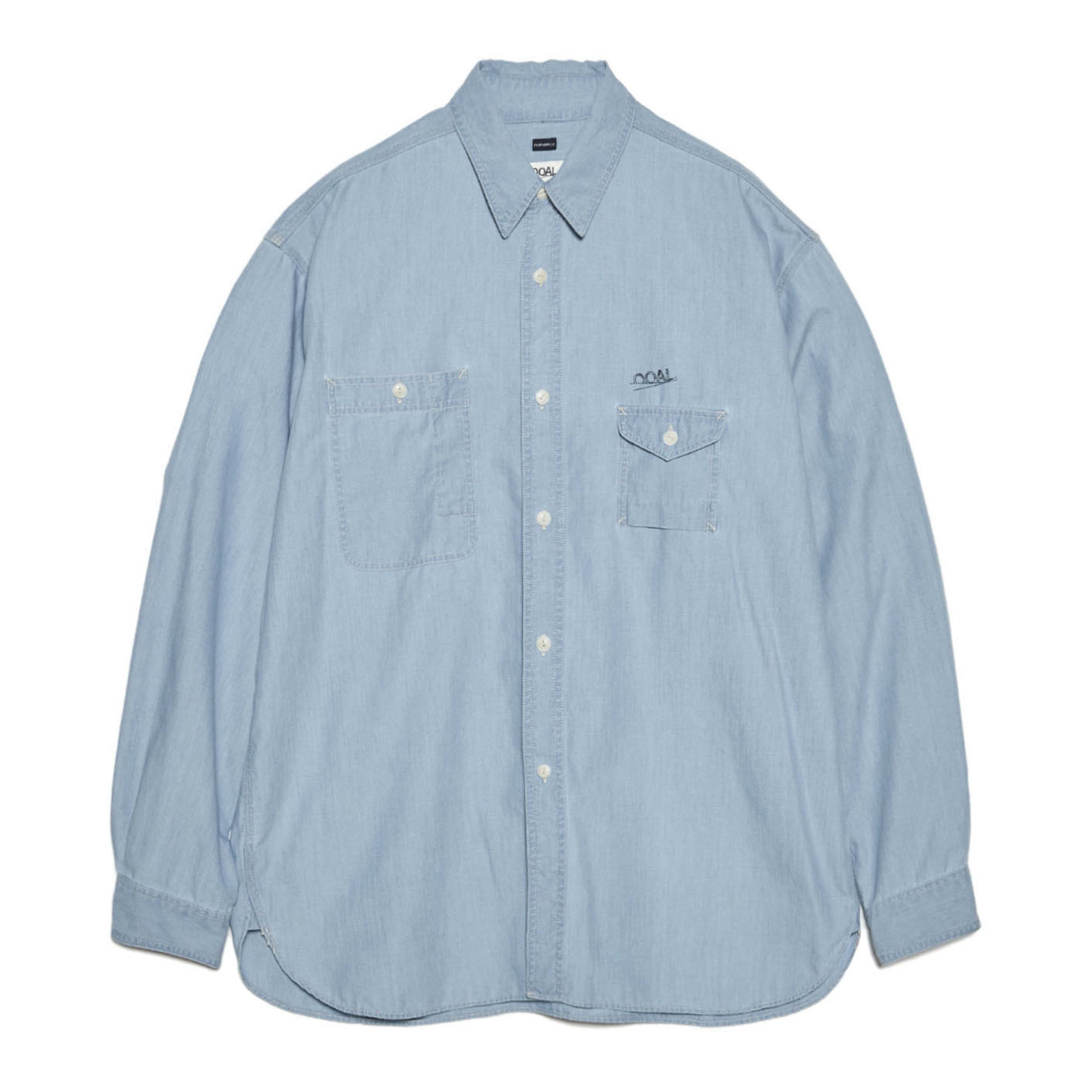 Мужская рубашка nanamica Regular Collar Chambray (голубая)