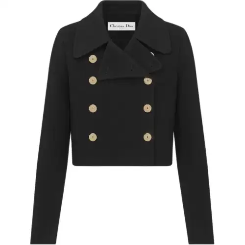 DIOR SS23 Cropped Coat Women's Black