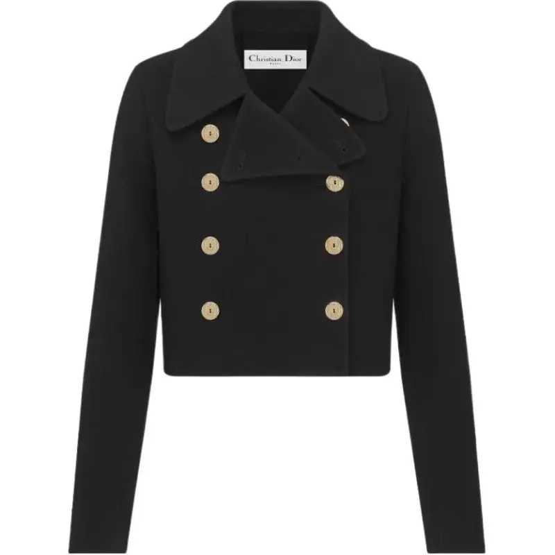 DIOR SS23 Cropped Coat Women's Black