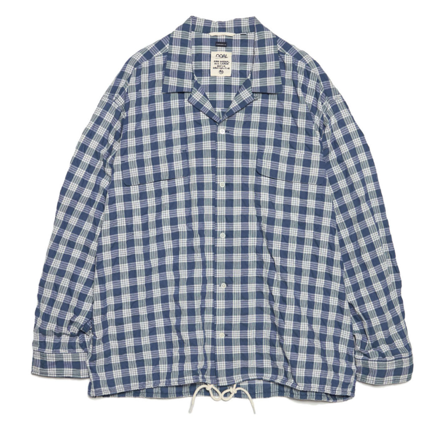 Рубашка nanamica SS26 Palaka Check Shirt (сине-белая)