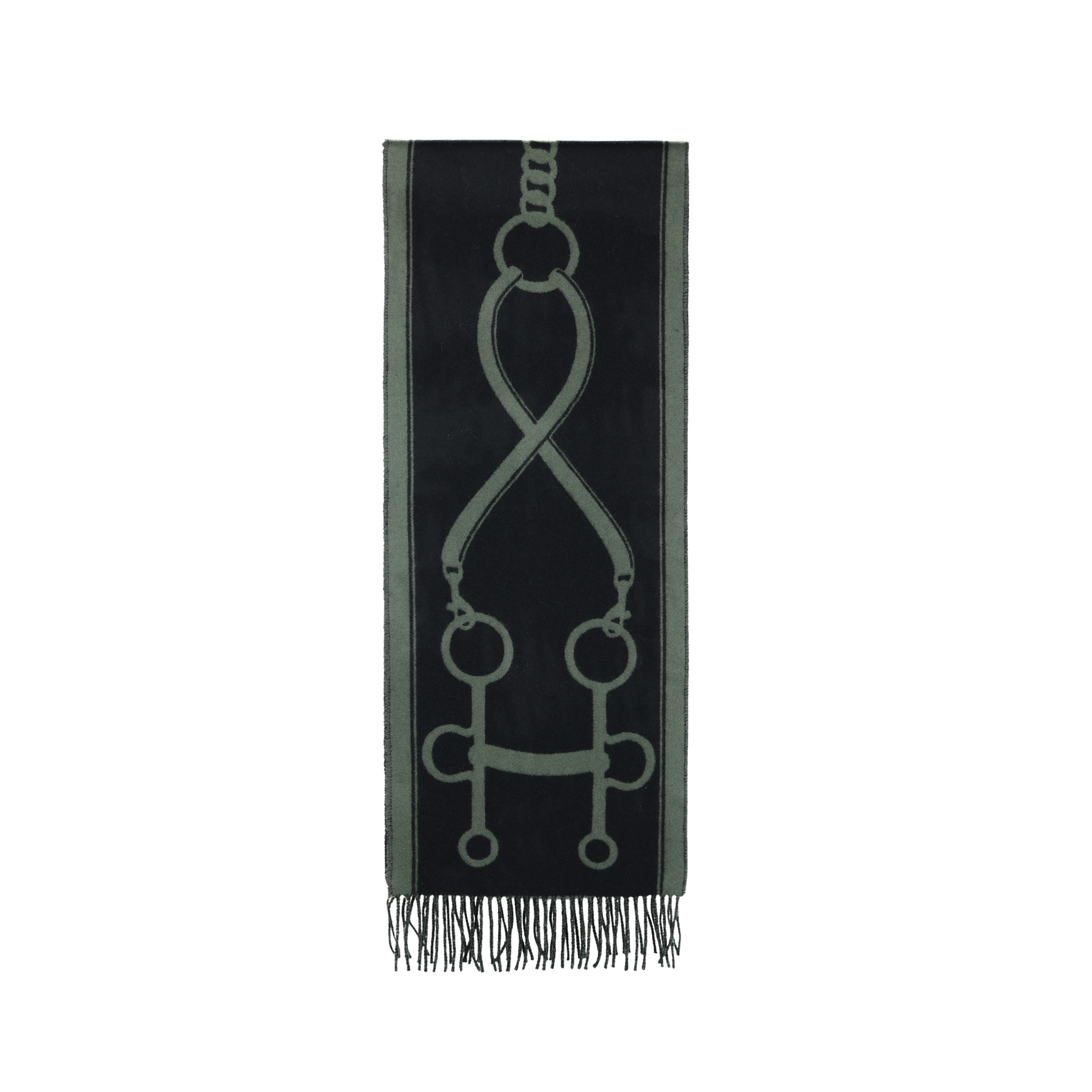 Женский шарф Hermes Casaque Mors (зеленый)