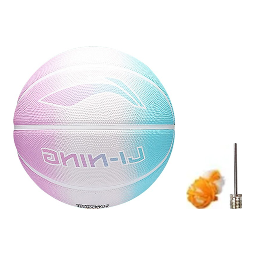 Li Ning Rubber Basketball Blue Pink Size 5 7 Size Training Unisex China Mainland Version
