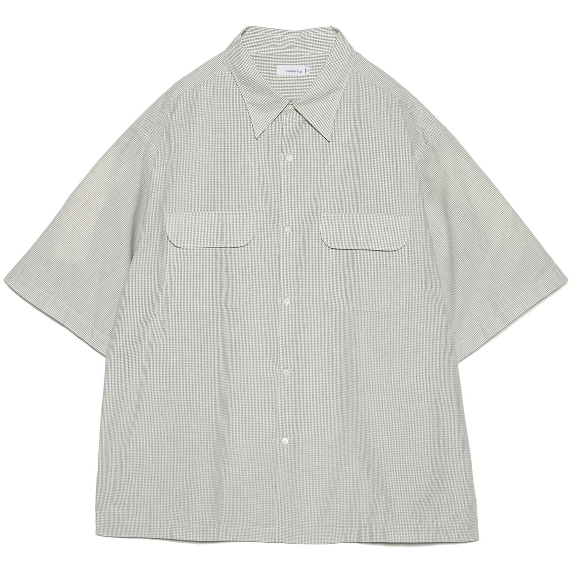 Мужская футболка nanamica nanamica SS26 Regular Collar S/S Shirt (синяя)