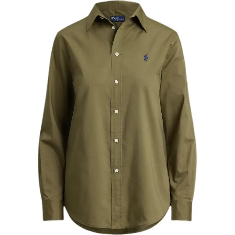 Polo Ralph Lauren Pony, long-sleeve, classic green shirt, with embroidery, loose straight fit