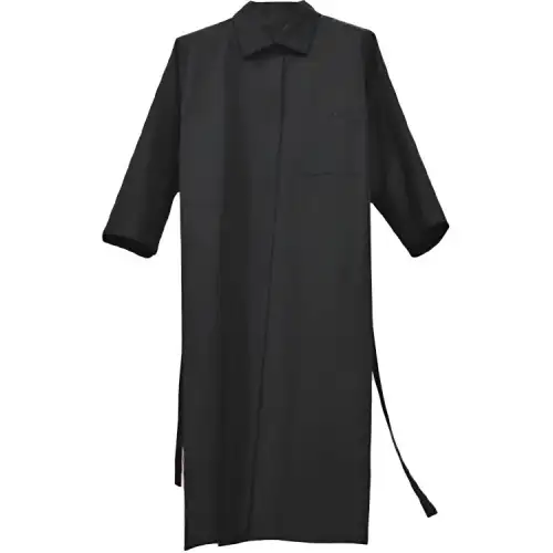 HERMES Long Sleeved Dresses Women's Black Lapel Moderate Short