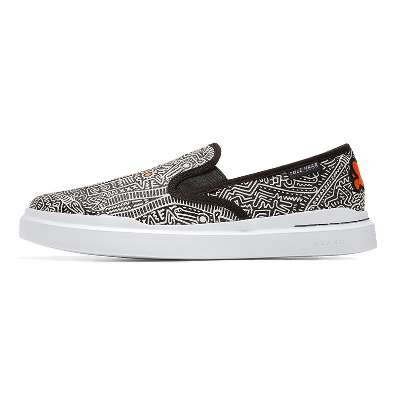COLE HAAN Gehan x Keith Haring/Keith Haring Street Art Graffiti Trend Low-top Canvas Shoes Women's Black