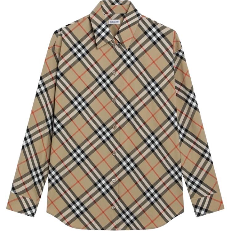 Женская рубашка Burberry (бежевая в клетку)